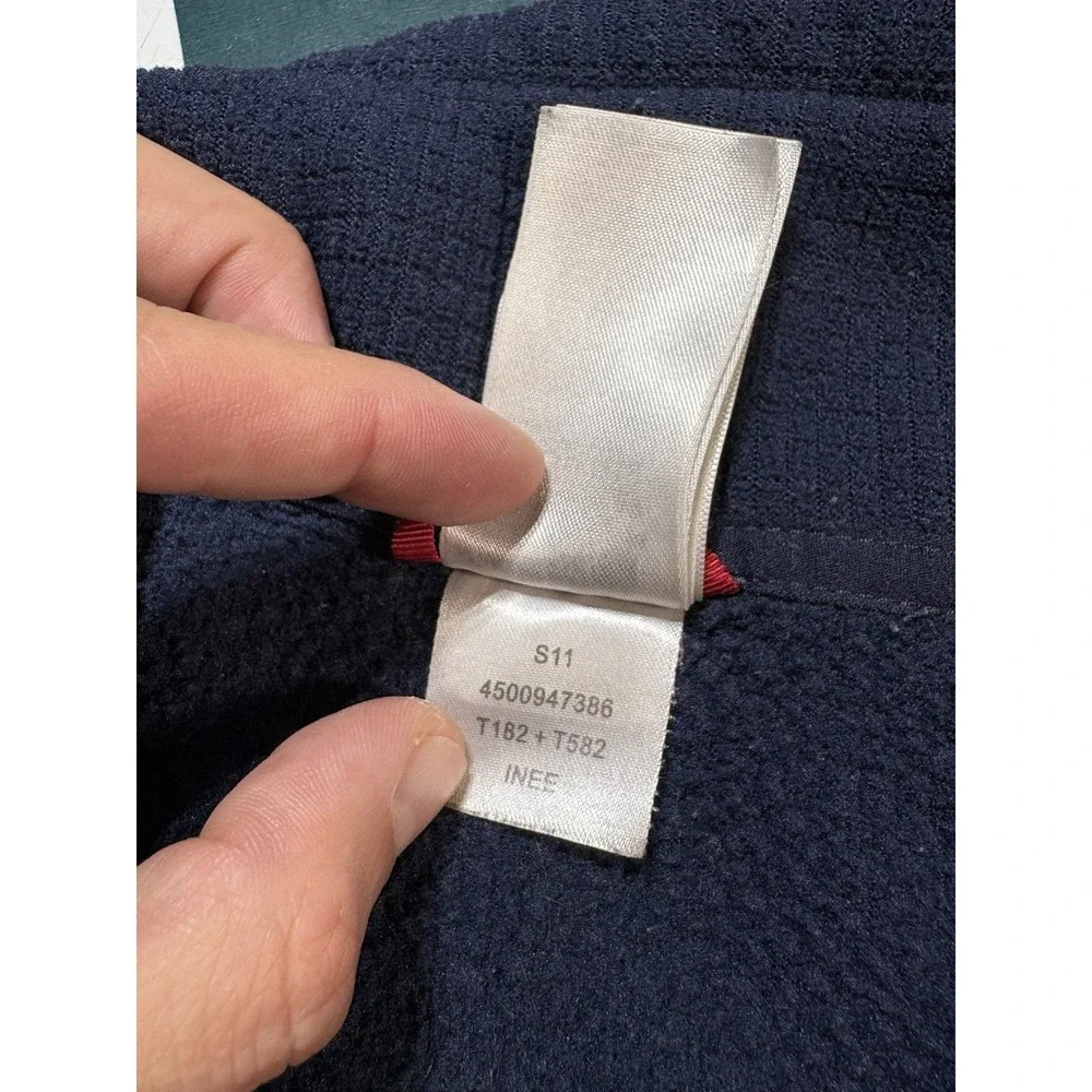 The North Face Waffle Knit Full Zip Jacket Men's Large Navy Blue Fleece‎